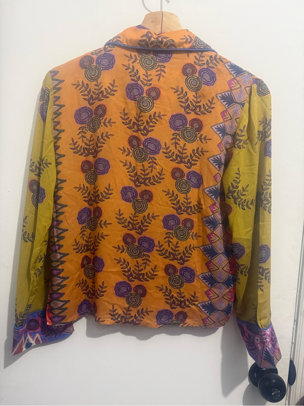 Anthropologie Colorful Patchwork Floral Button-Up Blouse Top XXSP - Picture 3 of 5